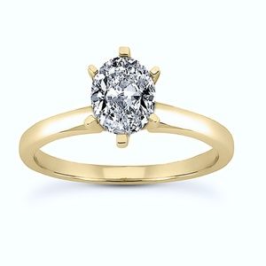 GIA 1.01ct Oval Diamond Ring 18kt Yellow Gold